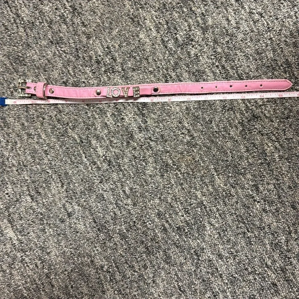 Dog Collar - Pink LOVE Rhinestone Dog Collar